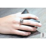 Bague Saphirs, grenats tsavorites et perle de tahiti  (6)