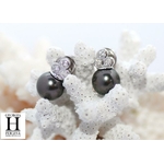 Boucles d'oreilles diamants et perles de tahiti (5)