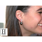 Boucles doreilles Flocons de brillants et perles de tahiti (8)