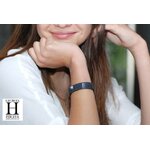 Bracelet Africa galuchat noir et perle de tahiti (3)