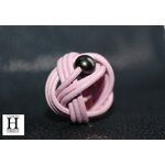 Bague noeud cuir rose et perle de tahiti (9)