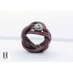 Bague noeud cuir aubergine et perle de tahiti (11)