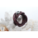 Bague noeud cuir aubergine et perle de tahiti (8)
