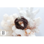 Bague candy chocolat et perle de tahiti