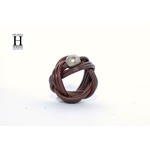 Bague candy chocolat et perle de tahiti (5)