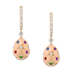 378EA1250 Treillage Multi coloured Rose Gold Matt Drop Earrings