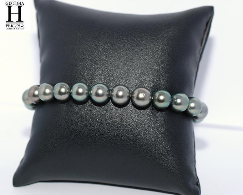 Bracelet Princesse perles de tahiti Almond Green (2)