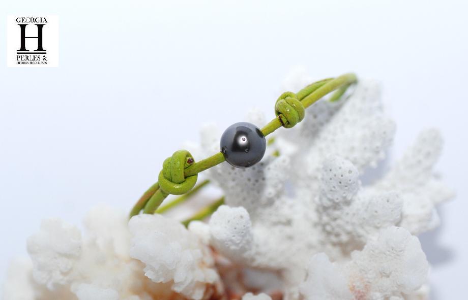 Bracelet Marrakech anis avec une perle de tahiti (2)