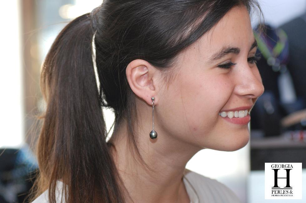 Boucles doreilles pendants et perles de tahiti (2)