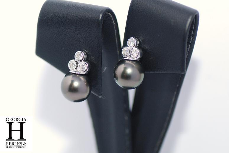 Boucles doreilles diamants et perles de tahiti (3)