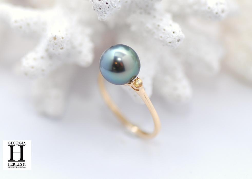Bague Honeymoon saphirs et perles de tahiti (4)