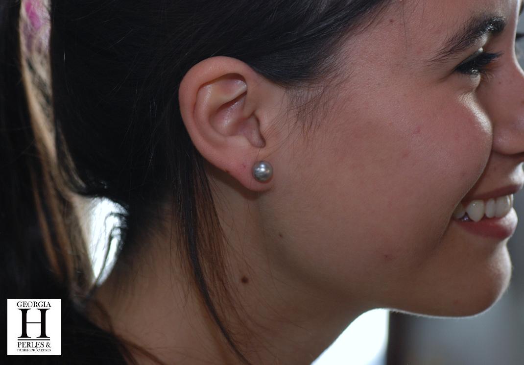 Boucles doreilles Boutons perles de tahiti  (5)