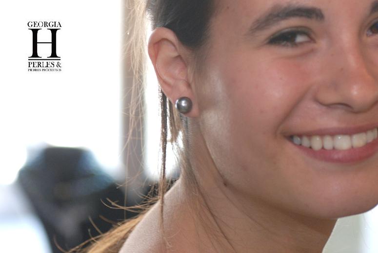 Boucles doreilles Boutons perles de tahiti  (6)