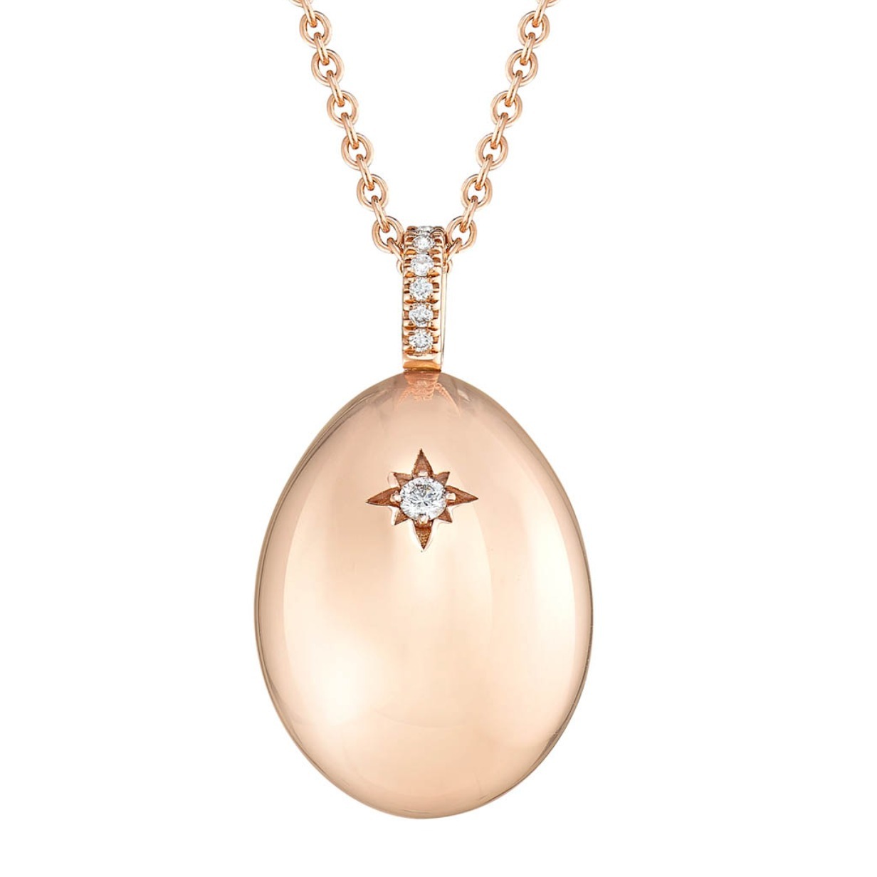 409FP745 Simple I Love You Rose Gold Pendant (back)
