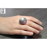Bague Saphirs , brillants, tsavorites  et perle de tahiti (4)