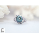 Bague Saphirs violets et bleus et perle de tahiti  (6)