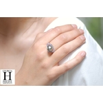 Bague Saphirs violets et perle de tahiti (3)