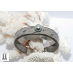 Bracelet Africa autruche grise et perle de tahiti (4)