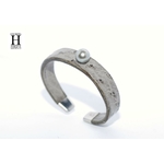 Bracelet Africa autruche grise et perle de tahiti (5)