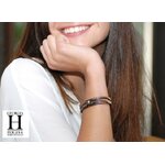 Bracelet Africa galuchat zébré et perle de tahiti