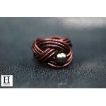 Bague noeud cuir aubergine et perle de tahiti (9)
