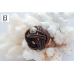 Bague candy chocolat et perle de tahiti (3)