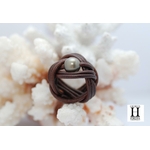 Bague candy chocolat et perle de tahiti (4)
