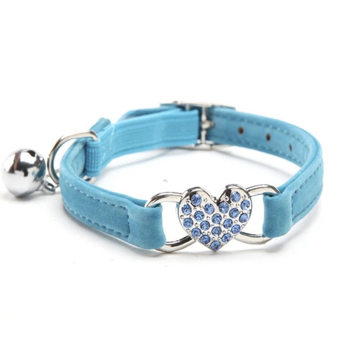 Collier chat turquoise coeur strass 1.png