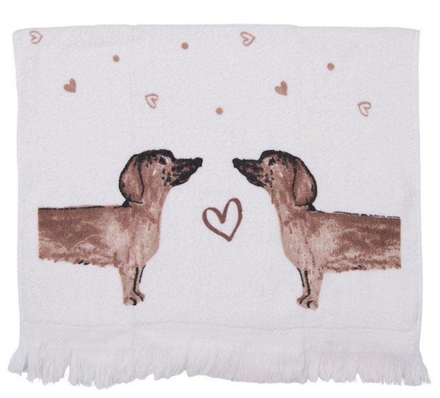 serviette coton teckels 1