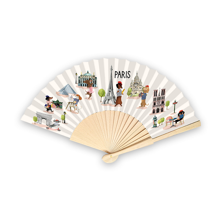 FAN36 ÉVENTAIL TECKELS A PARIS