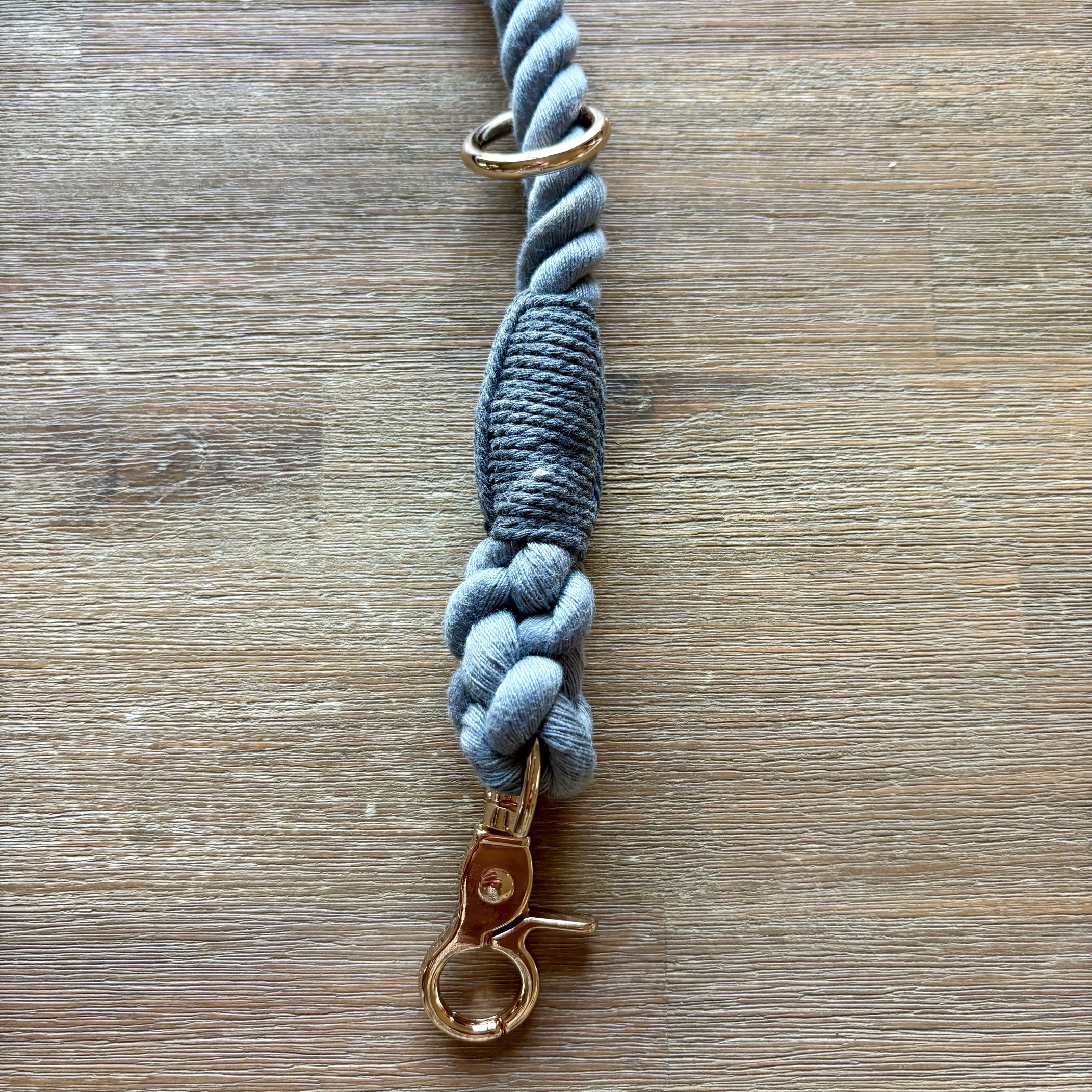laisse torsade coton gris 14-3