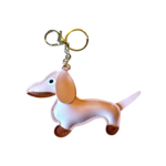 Porte clés teckel rose 2