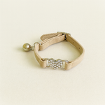 Collier chat beige coeur strass 1