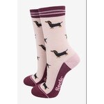 Chaussettes femme en bambou motifs teckels 1-3