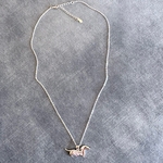 Pendentif teckel zircon rose 3