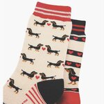 Chaussettes femme en bambou motifs teckels