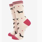Chaussettes femme en bambou motifs teckels