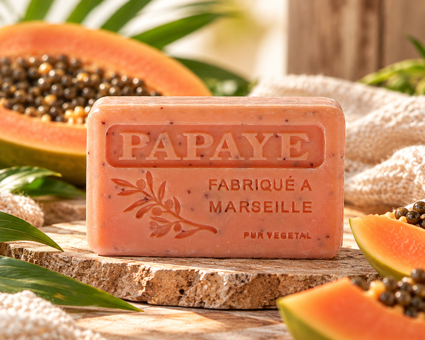 Savon artisanal au papaye tropicale
