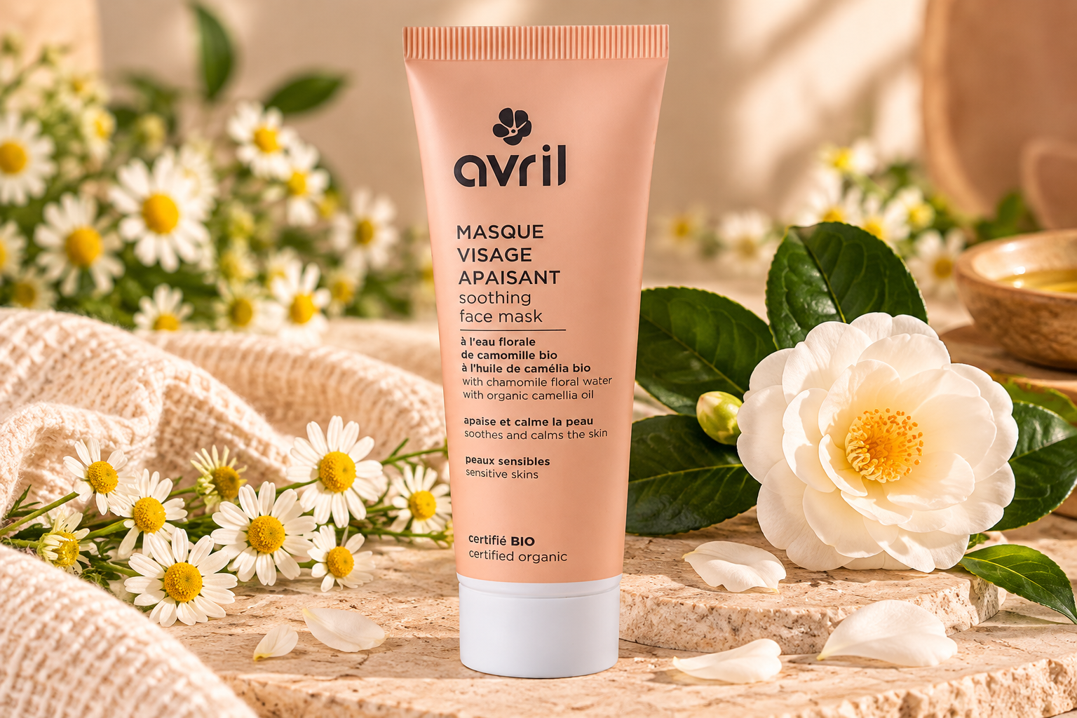 Masque visage apaisant à la camomille
