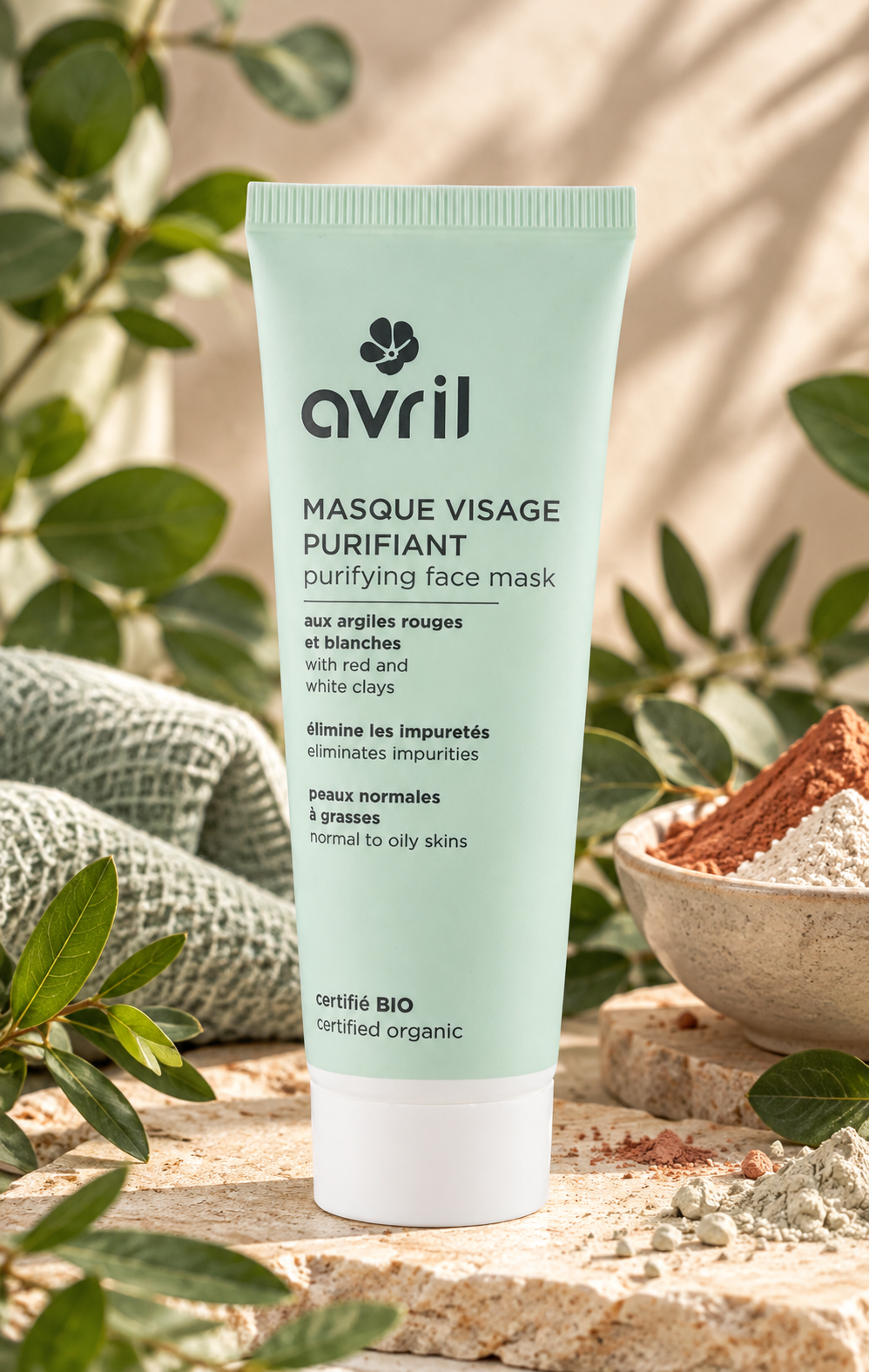 Masque visage purifiant aux argiles
