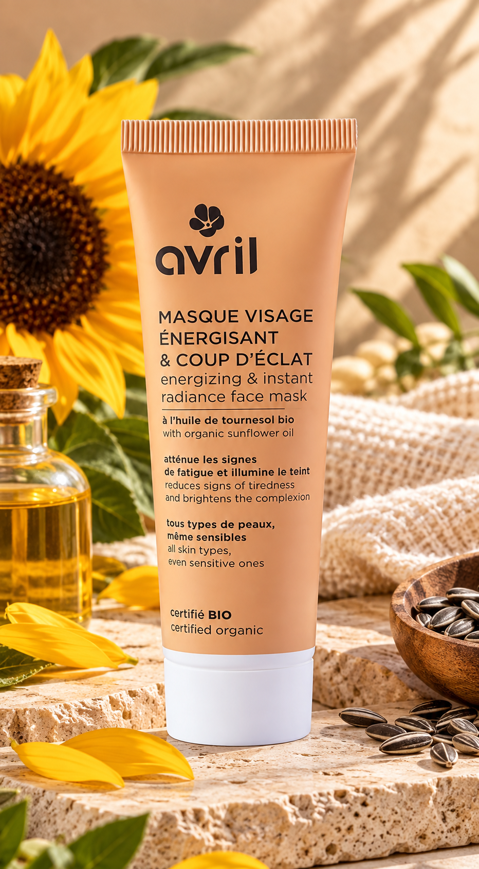 Masque visage Avril aux tournesols