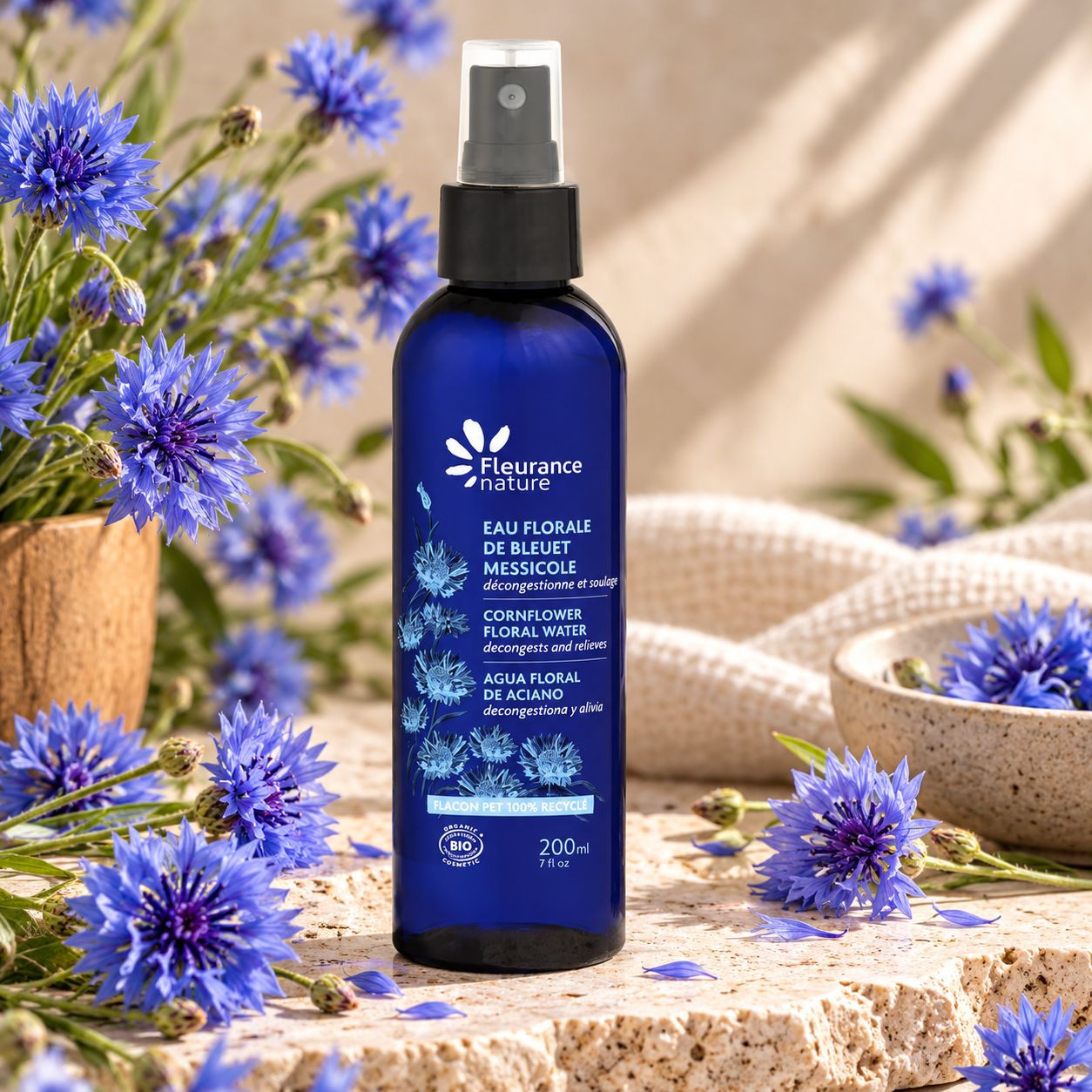 Eau florale de bleuet biologique