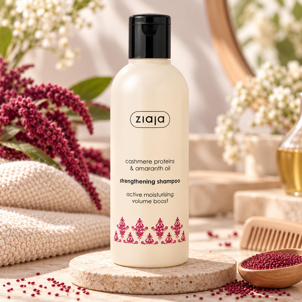 Shampoo fortifiant au cachemire et amarante