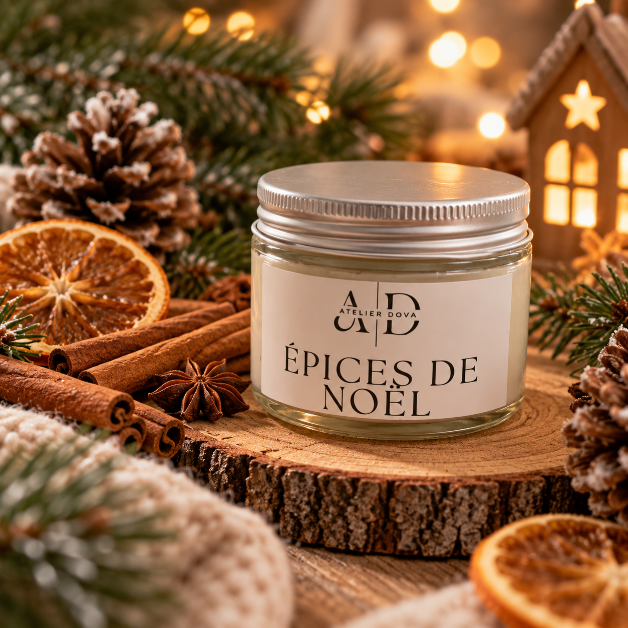 Bougie Épices de Noël en ambiance chaleureuse