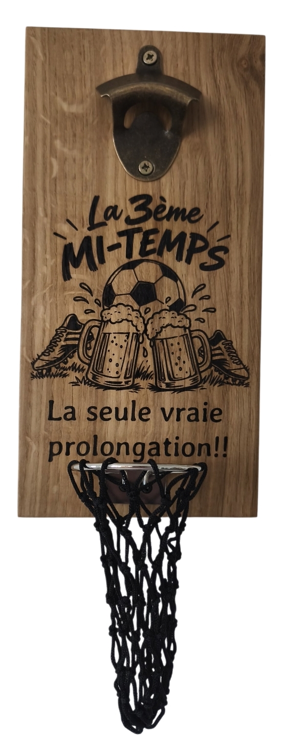 décapsuleur mural en chêne foot
