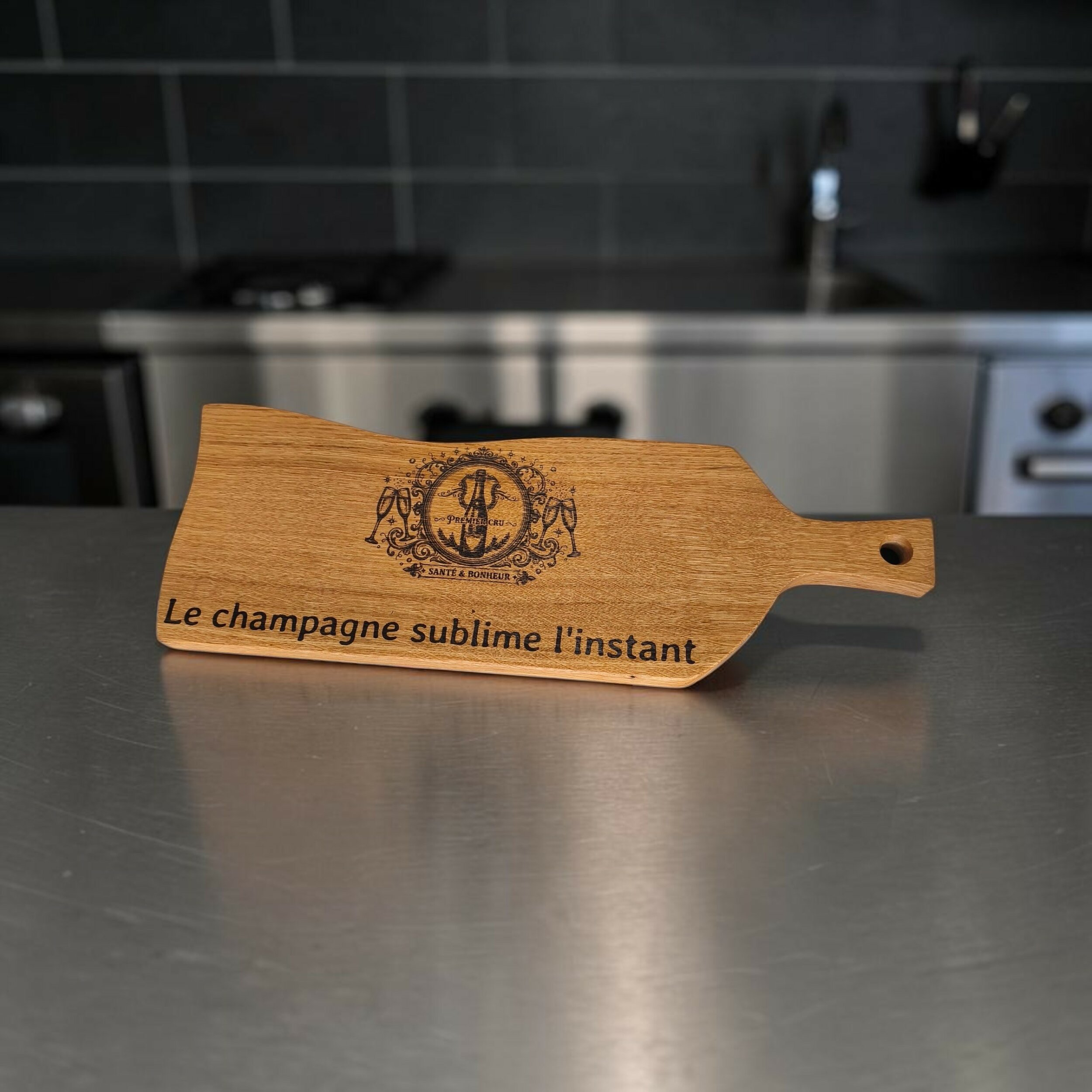planche en chêne sur le champagne