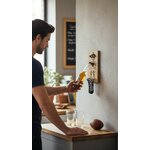 décapsuleur en chêne avec panier pour capsules rugby