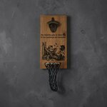 décapsuleur chêne mural avec receveur
