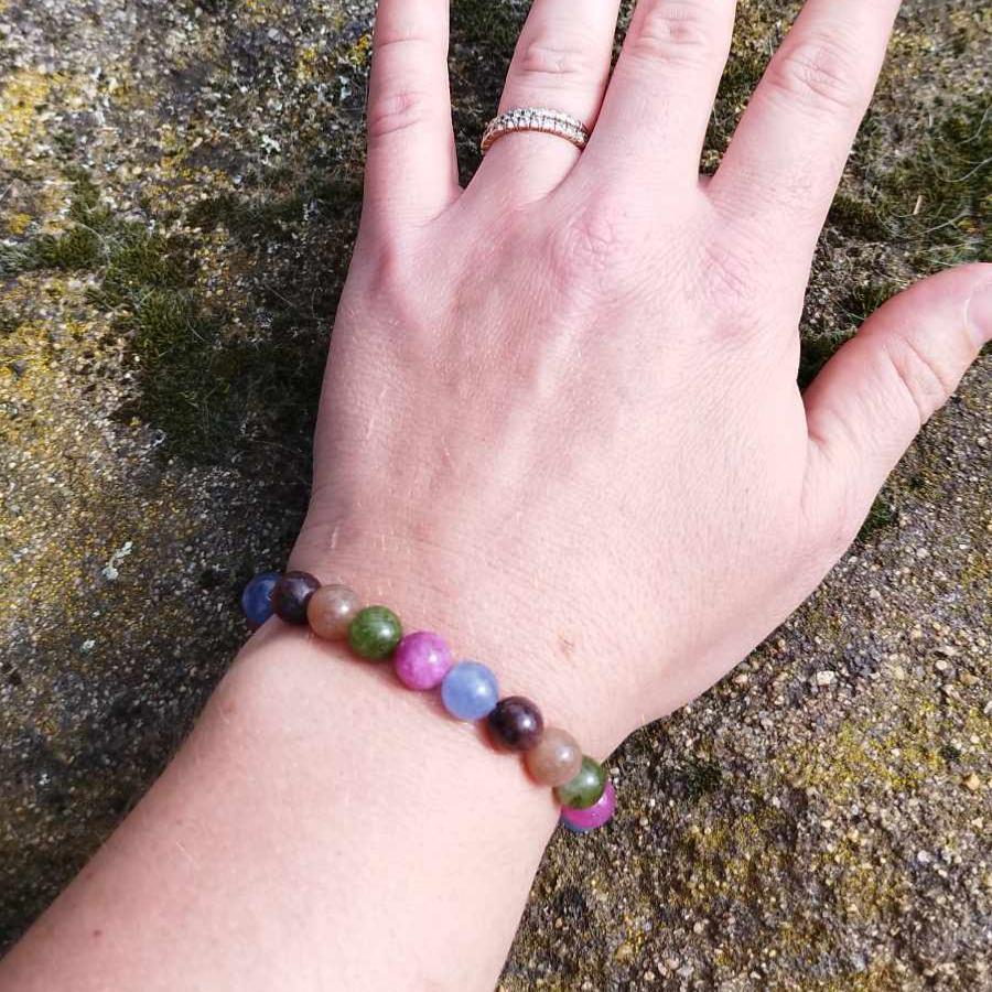 Bracelet-Vibration-positive-en-Tourmaline-multicolore-zoom