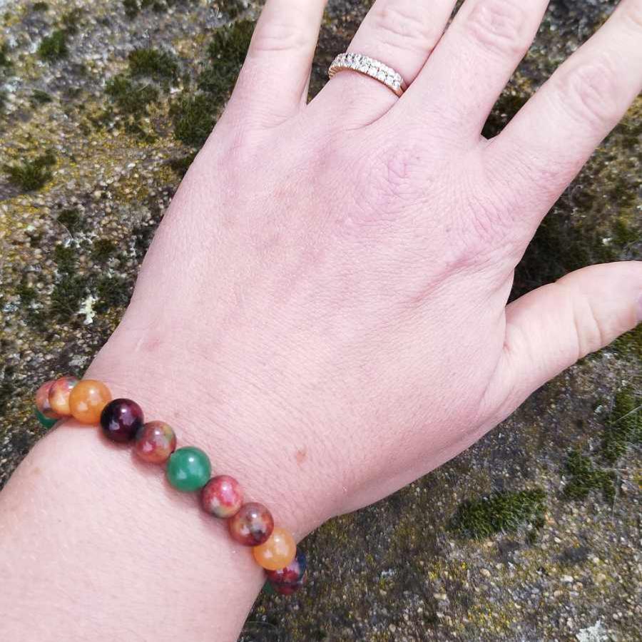 Bracelet-Chance-et-Tranquillte-en-agate-multicolore-et-aventurine-orange-ver